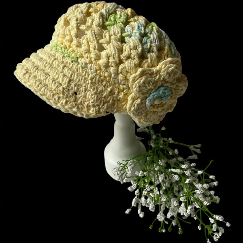 Handmade Baby Crochet Newsboy Cap Hat 18"Size 6-12+ Months (see chart for size)